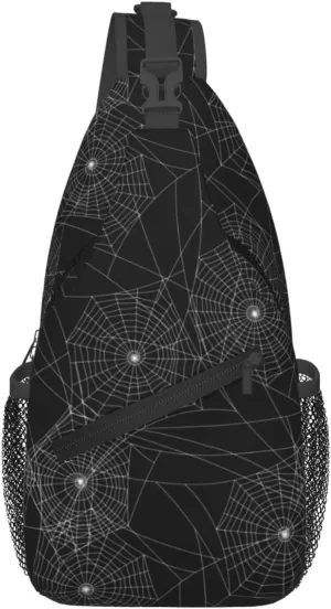 Spider Web Crossbody Bags Cross Men Chest Bag Adjustable Sling Backpack Shoulder Bag For Women Cycling Travel Sport Hiking