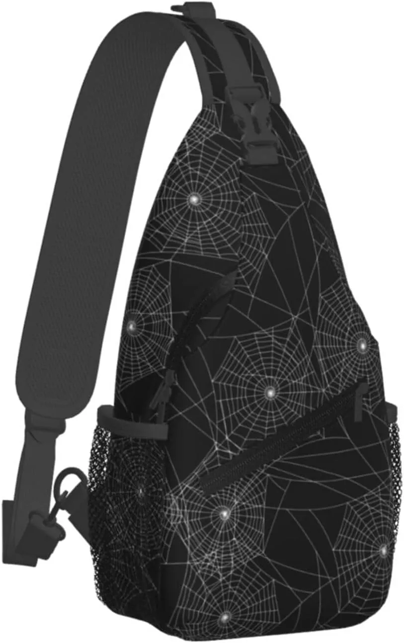 Spider Web Crossbody Bags Cross Men Chest Bag Adjustable Sling Backpack Shoulder Bag For Women Cycling Travel Sport Hiking
