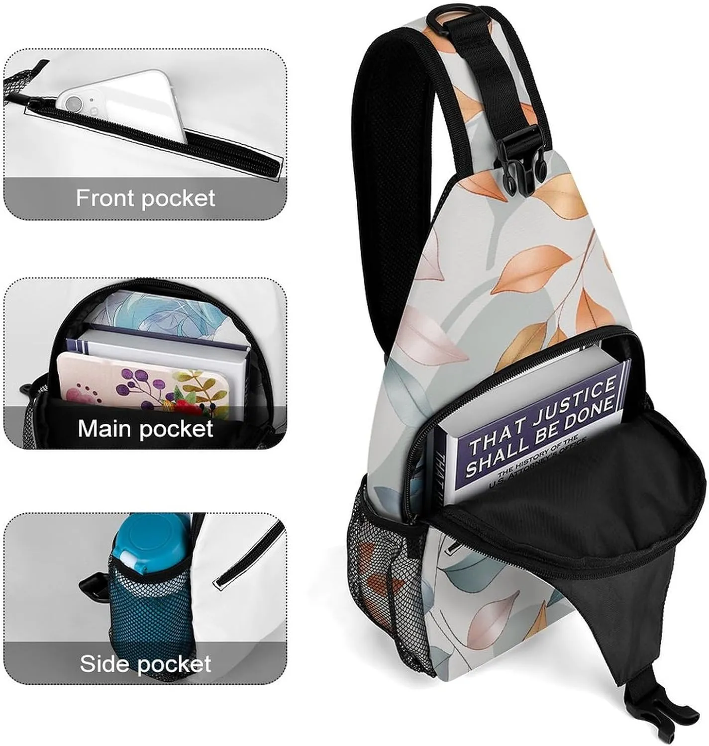 Spring Daisy Flowers Sling Bag Crossbody Bags Cross Body Bag Fanny Packs Chest Bags Sling Purses for Travel