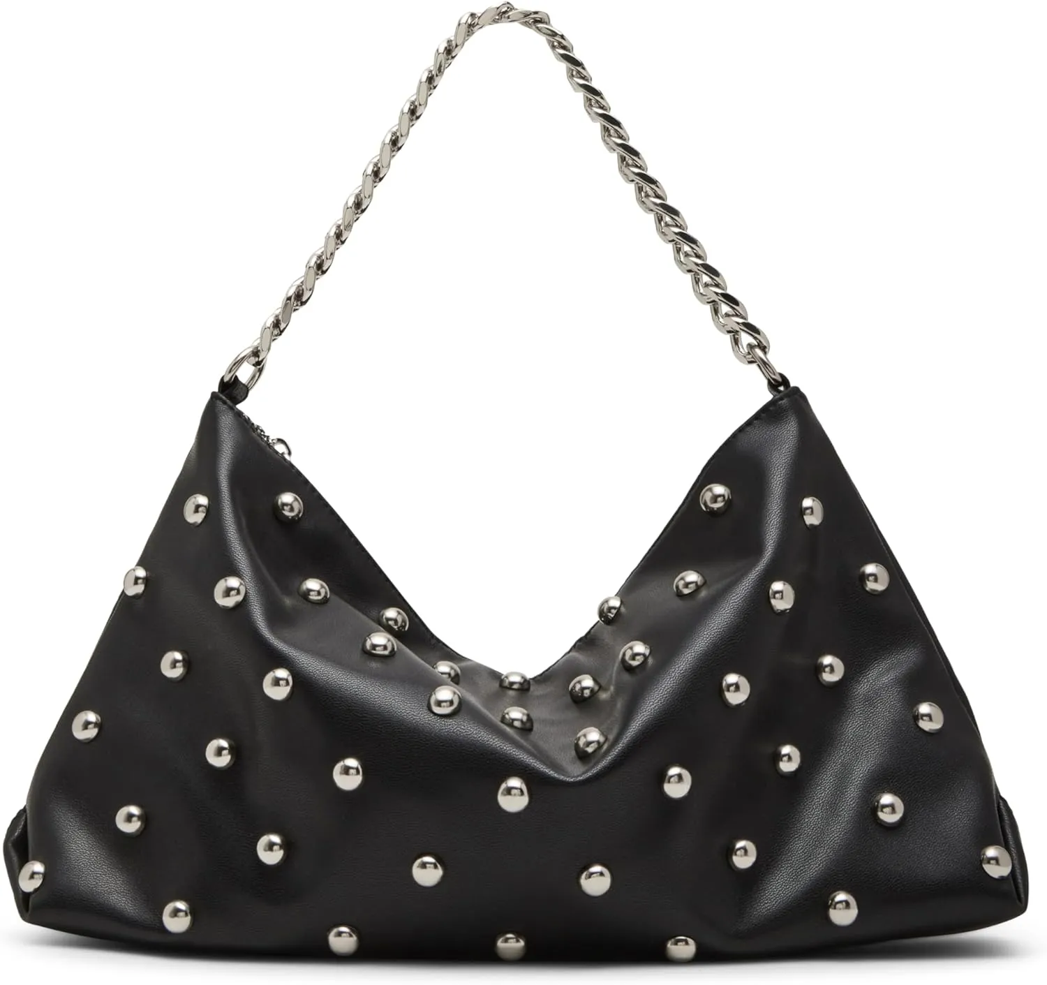 Steve Madden Randyy Soft Shoulder Bag with Dome Studs, Black