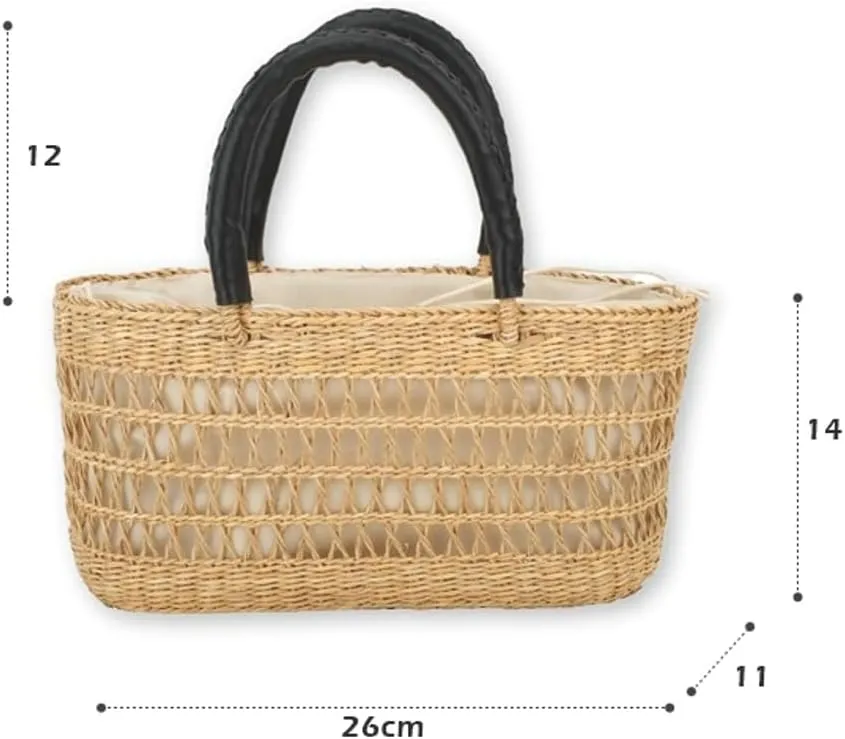 Straw Bags for Women Straw Purse Top Handle Bag Slouchy Beach Tote Basket Purse Versatile Woven Vacation Handbags for Summer