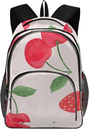 Strawberry and Cherry Backpacks 22L Three Layer Arc Book Bag Lightweight for Travel Camping Hiking Rucksack Daypack Kids & Adults