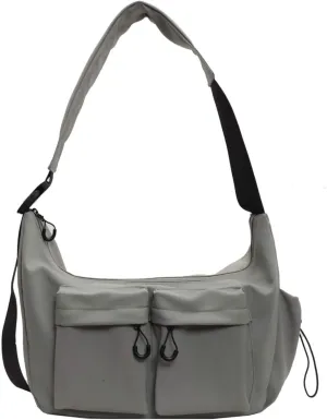 Stylish Canvas Crossbody Crescent Bag for Women, Medium Lightweight Hobo Bag
