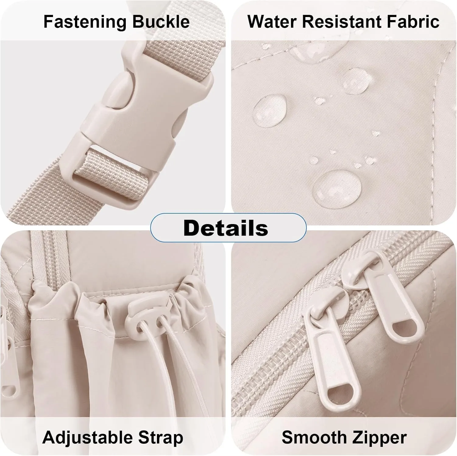 Stylish Sling Bag for Women – Versatile Crossbody Backpack with Adjustable Strap, Lightweight Shoulder Bag for Travel, Hiking & Sports(Beige-Small)