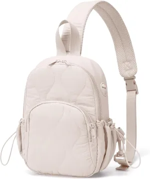Stylish Sling Bag for Women – Versatile Crossbody Backpack with Adjustable Strap, Lightweight Shoulder Bag for Travel, Hiking & Sports(Beige-Small)