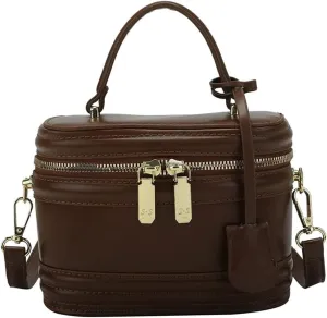 Stylish Women’s Retro Leather Bucket Satchel Crossbody Bag - White Fashion Tote Handbag