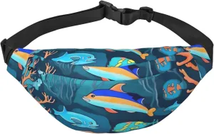 Submarine Dolphins Men'S And Women'S Waist Pack, Crossbody Bag With Adjustable Belt For Running, Traveling, Sports, Hiking