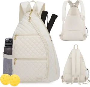 Sucipi Women's Pickleball Backpack - Quilted Crossbody Sling Bag for Tennis & Pickleball Paddle