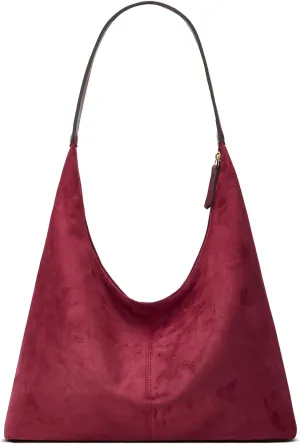 Suede Tote Bags for Women - Slouchy Work & Office Tote, Elegant Hobo Handbag with Top-Handle & Shoulder Strap