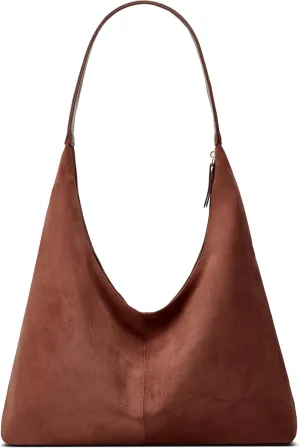 Suede Tote Bags for Women - Slouchy Work & Office Tote, Elegant Hobo Handbag with Top-Handle & Shoulder Strap