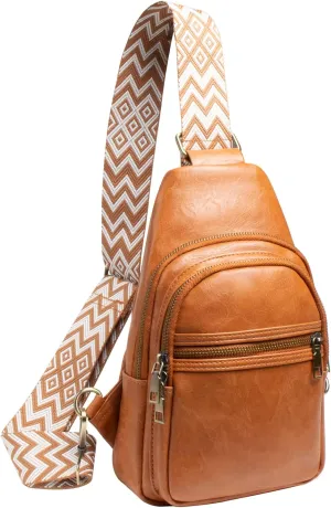 SUMGOGO Sling Bag for Women Leather Fanny Pack Crossbody Bags Casual Sling Backpack Travel Purse Womens Daypack