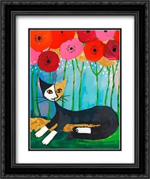 Summertime 2x Matted 14x16 Black Ornate Framed Art Print by Rosina Wachtmeister