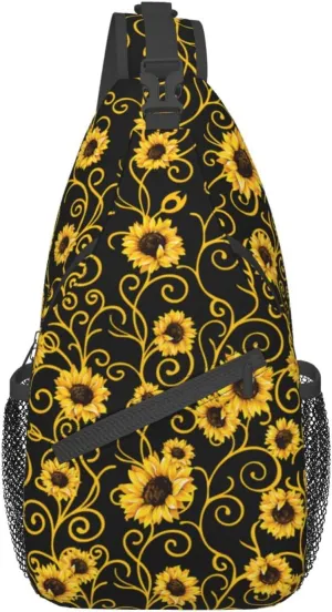 Sunflower Sling Bag Travel Sunflower Crossbody Bag Chest Daypack Hiking Shoulder Bag For Men Women