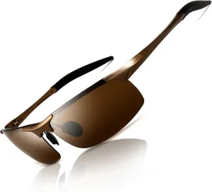 SUNGAIT Men's Polarized Sunglasses for Driving Fishing Golf Metal Frame UV400