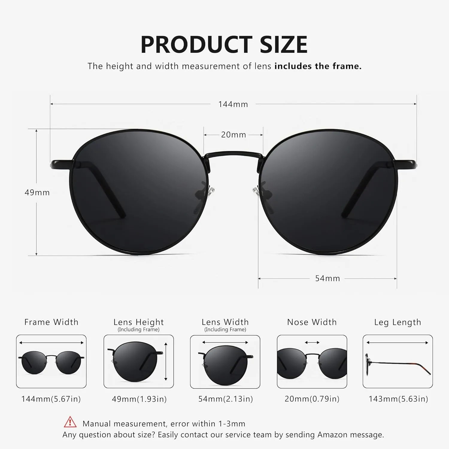 SUNGAIT Ponderable Metal Round Sunglasses for Men Women Classic Vintage Polarized Circle Sun Glasses
