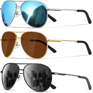 Sunglasses Men Polarized Aviator Sunglasses for Men Women Fishing Driving Sun glasses Metal Frame UV400 Protection