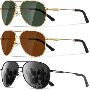 Sunglasses Men Polarized Aviator Sunglasses for Men Women Fishing Driving Sun glasses Metal Frame UV400 Protection