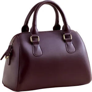 SUNLIGHT LEAVES Vegan Leather Boston Bag For Women Vintage Top Handle Satchel Retro Purse Classic Simple Shoulder Handbag