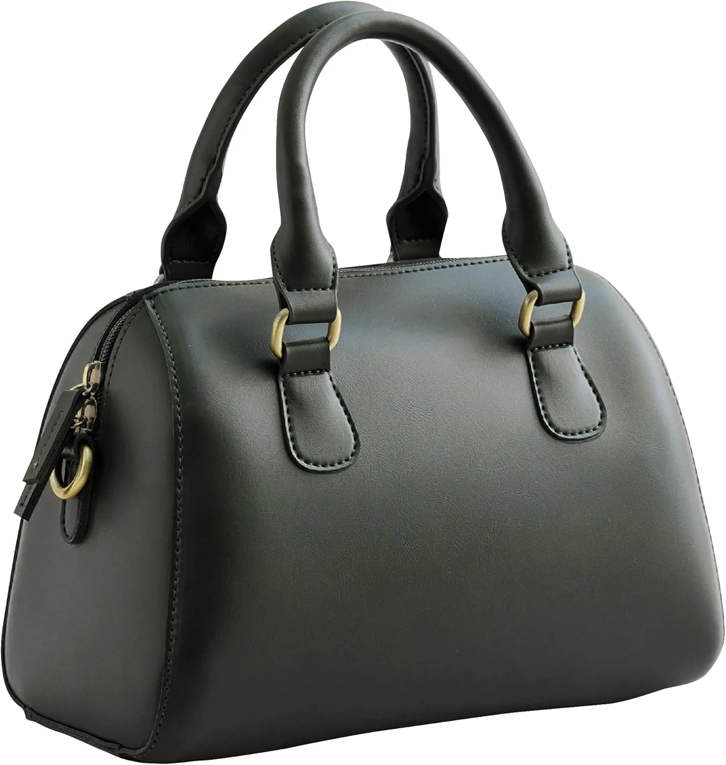 SUNLIGHT LEAVES Vegan Leather Boston Bag For Women Vintage Top Handle Satchel Retro Purse Classic Simple Shoulder Handbag