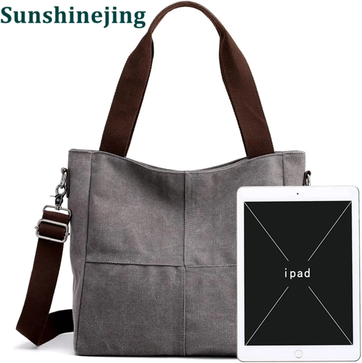 Sunshinejing Women's Small Canvas Tote Bag Shoulder Crossbody Bags Work Purses Travel Satchel