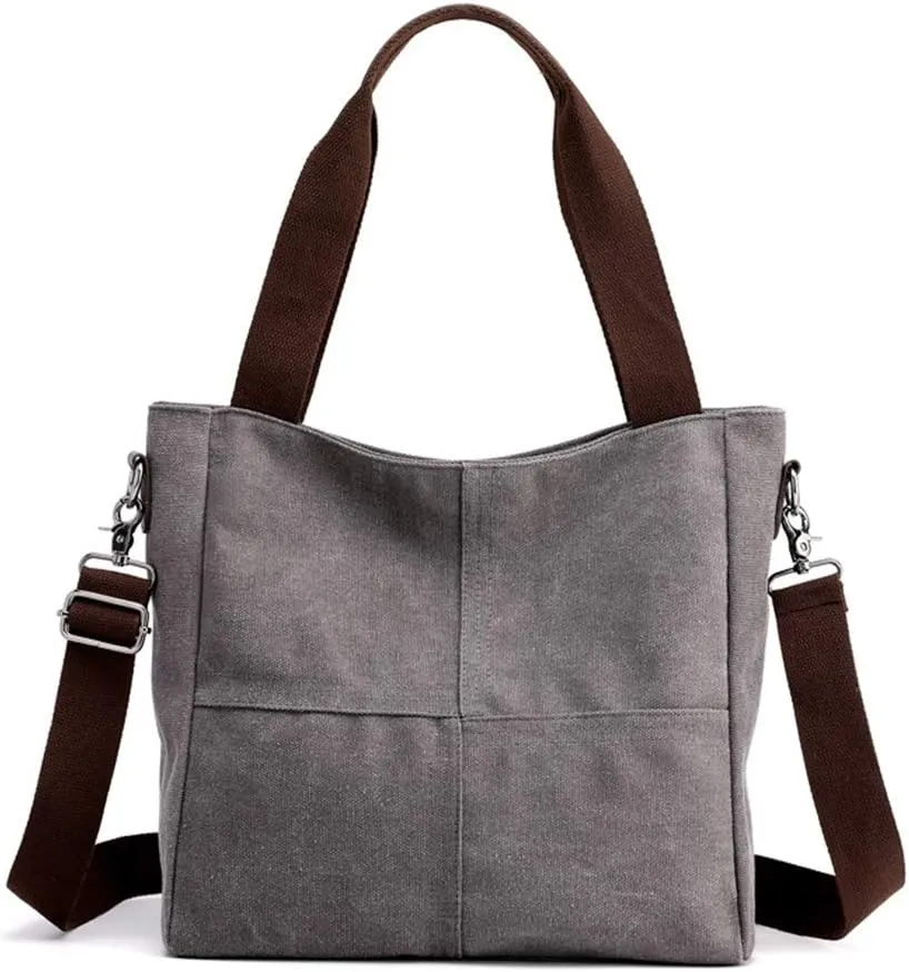 Sunshinejing Women's Small Canvas Tote Bag Shoulder Crossbody Bags Work Purses Travel Satchel