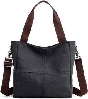 Sunshinejing Women's Small Canvas Tote Bag Shoulder Crossbody Bags Work Purses Travel Satchel