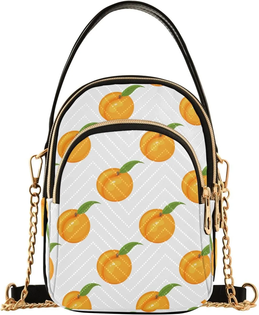 susiyo Exotic Peach Small Crossbody Bags Shoulder Bag for Women Multi Zipper Stylish Ladies Messenger Bags Phone Purse Handbag Wallet