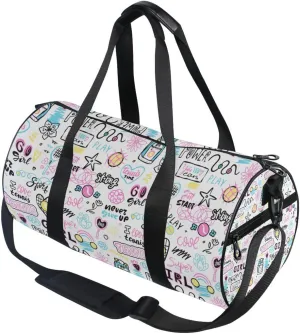 susiyo Small Sports Gym Bag Motivation Slogan Sport Phrases Compact Workout Duffle Bags for Men Women