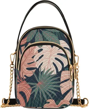 susiyo Tropical Exotic Flowers Small Crossbody Bags Shoulder Bag for Women Multi Zipper Stylish Ladies Messenger Bags Phone Purse Handbag Wallet