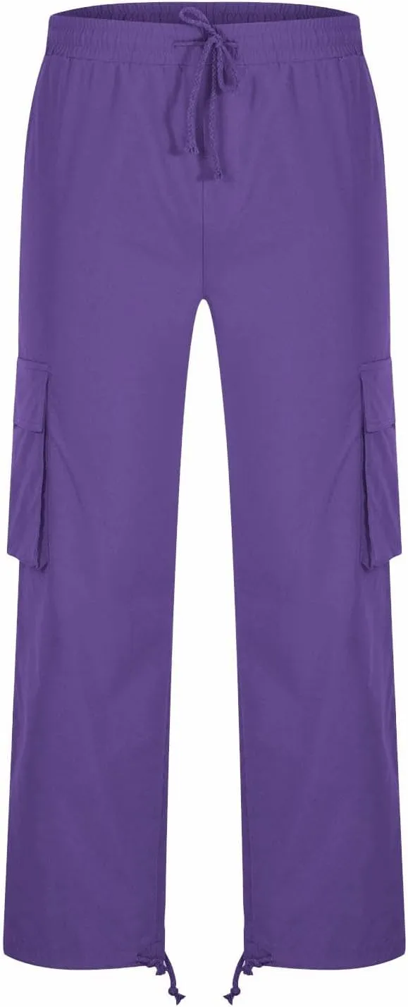 Sweatpants for Men Cotton Casual Waist Men Solid with Pockets Waist Trousers Elastic Men's Stretch Waist Cargo