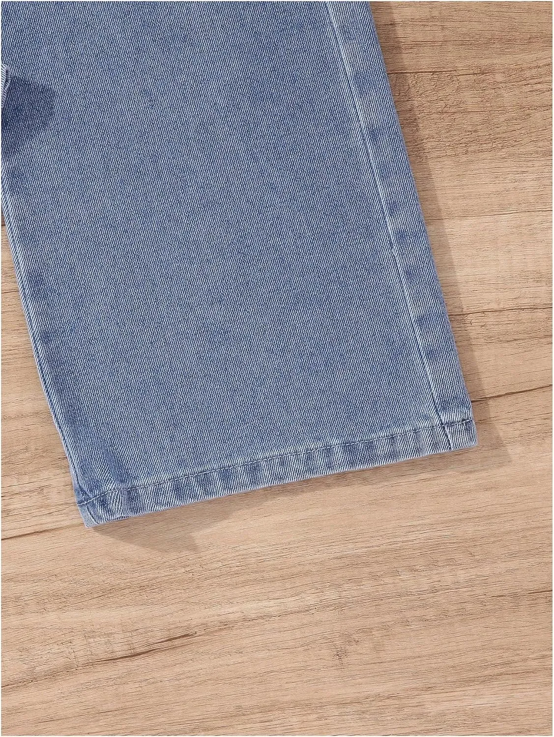 SweatyRocks Girl's Casual Elastic High Waist Wide Leg Jeans Button Front Pockets Denim Pants
