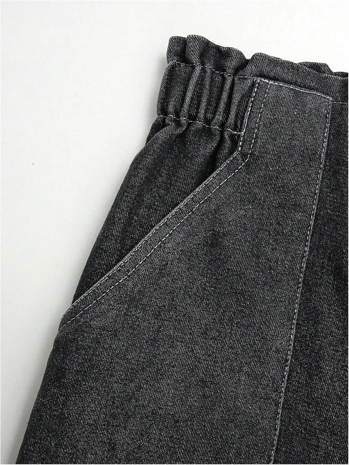 SweatyRocks Girl's Casual Elastic High Waist Wide Leg Jeans Button Front Pockets Denim Pants