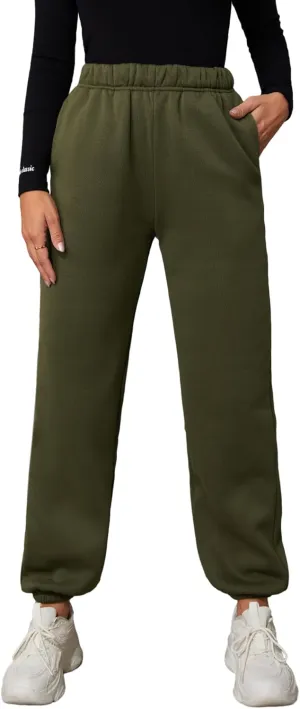 SweatyRocks Women's Elastic High Waist Sweatpants Workout Pocket Jogger Pants