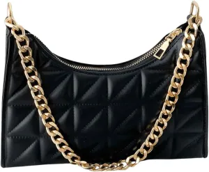 SweatyRocks Women's Geo Quilted Detail Handbag Small Shoulder Handbags Solid Clutch Purse Square Bags