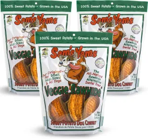 Sweet Potato Dog Chewz 14oz Bags-Veggie Rawhide,3-Pack