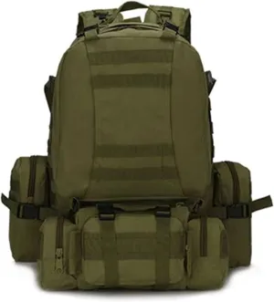 Tactical Backpack 50L, Molle Daypack Men, 4 in 1 Military Bag, Outdoor Sport Hiking Climbing Army Camping Bags