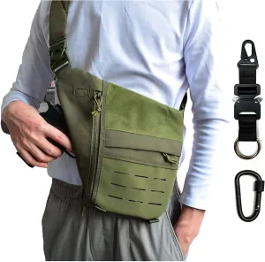 Tactical Crossbody Sling Bag for Men, Conceal Carry Gun Bag CCW Shoulder Chest Pack Valcen Personal Pocket Women