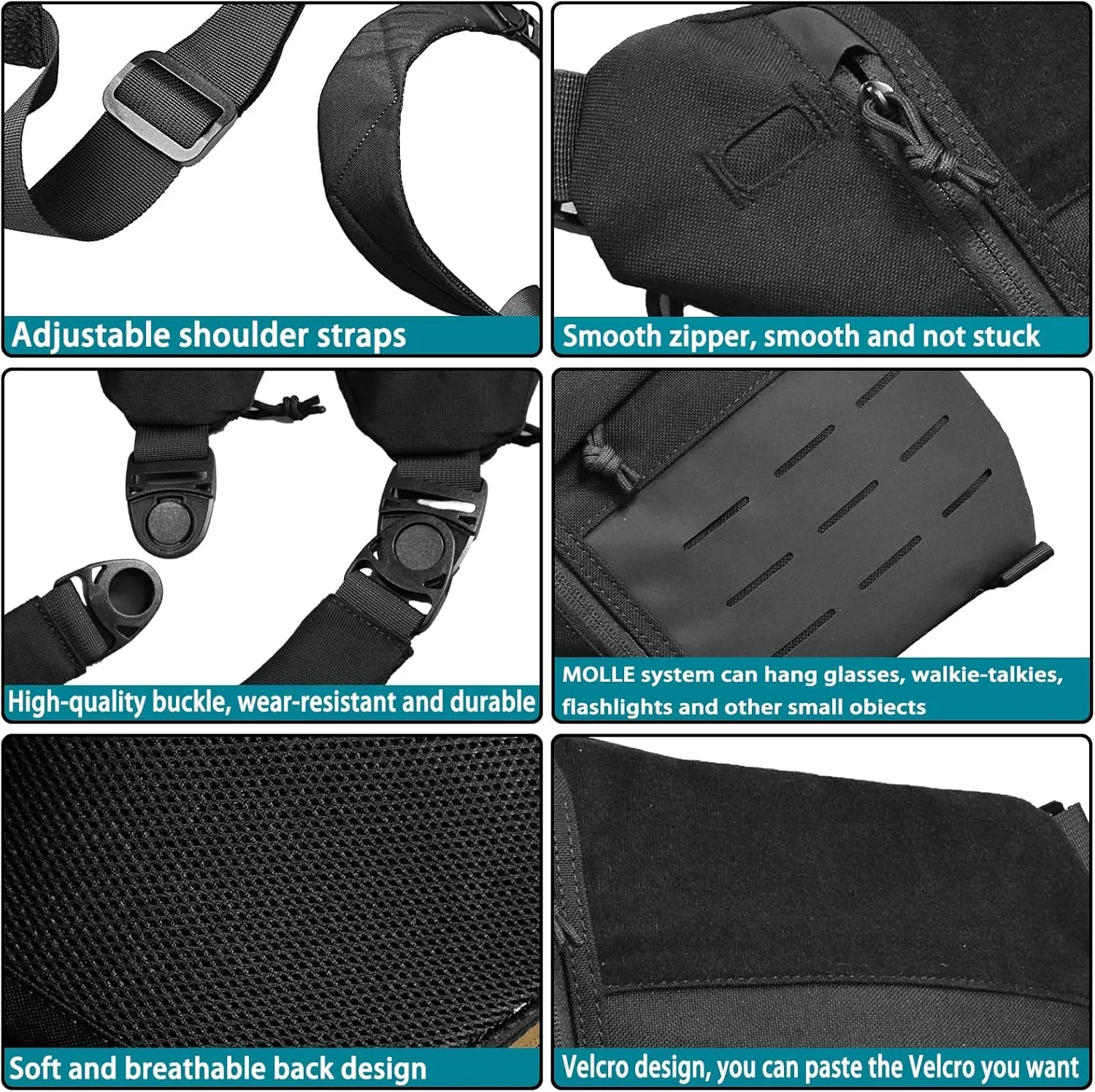 Tactical Crossbody Sling Bag for Men, Conceal Carry Gun Bag CCW Shoulder Chest Pack Valcen Personal Pocket Women