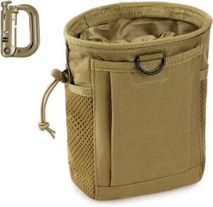 Tactical Molle Dump Pouch, Magazine Recovery Pouch Drastring Ammo Bag Belt Utility Fanny Adjustable Military Holster Bag Outdoor for Airsoft Paintball Hunting Gear with D-Ring Grimlock