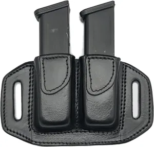 TAGUA GUNLEATHER Compadre DMC - Universal Fit Magazine Holder for Most Full-Size Handguns - Ambidextrous Belt Slide Pistol Magazine Holder