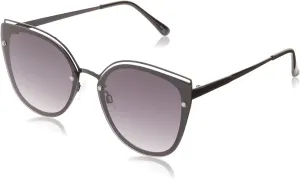 TAHARI TH809 Metal 100% UV Protective Women's Cat Eye Sunglasses. Elegant Gifts for Her, 64 mm, Black