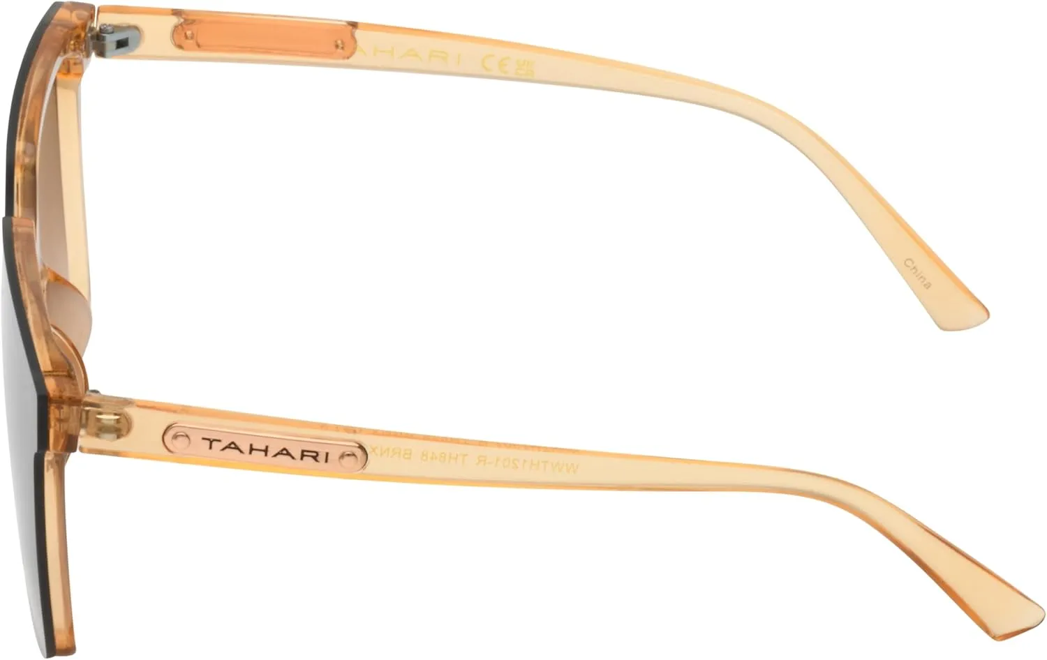 TAHARI Women's Th848 Translucent Crystal 100% Uv400 Protective Square Shield Sunglasses. Elegant Gifts for Her, 145 Mm