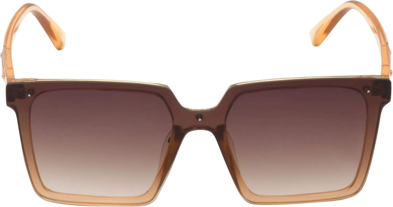 TAHARI Women's Th848 Translucent Crystal 100% Uv400 Protective Square Shield Sunglasses. Elegant Gifts for Her, 145 Mm