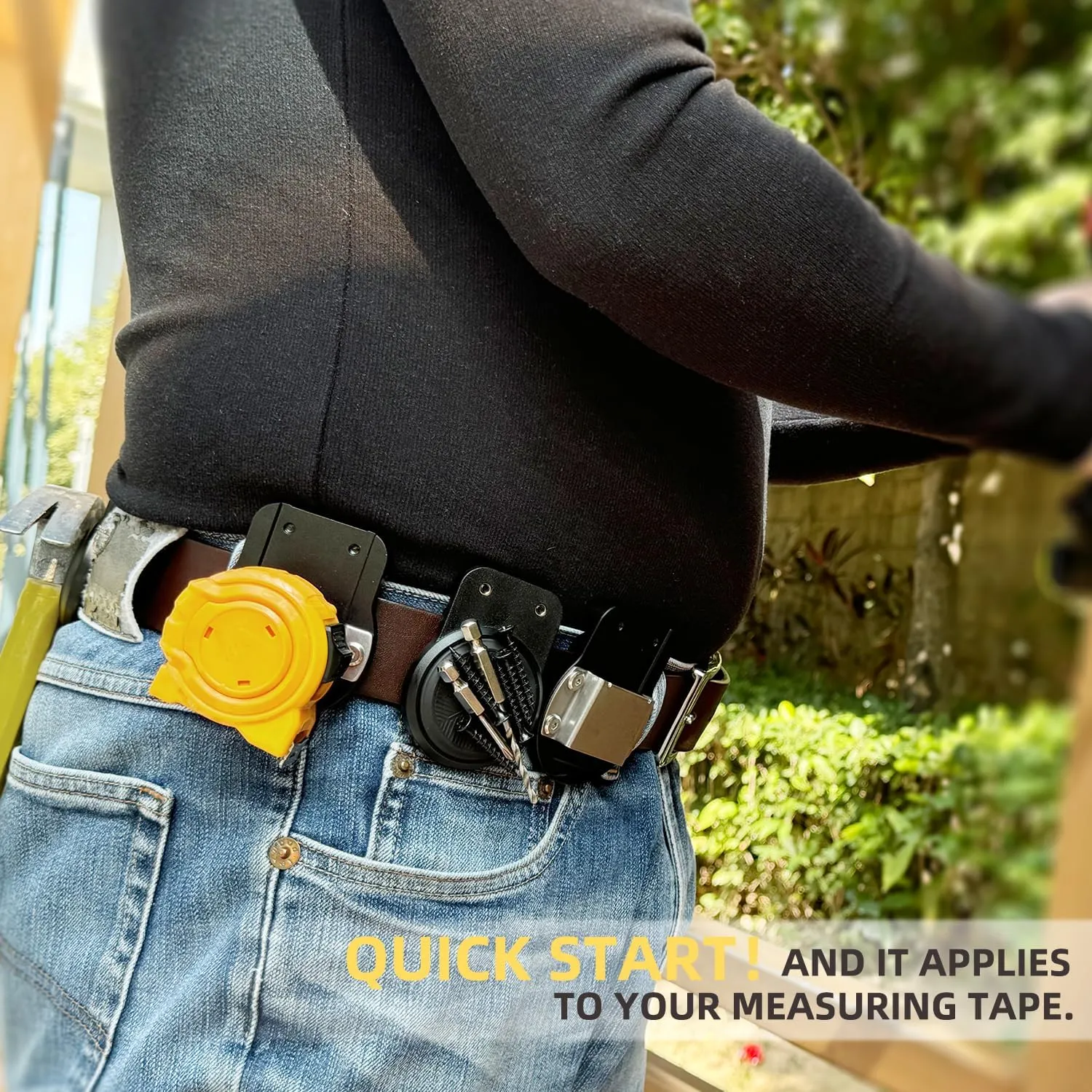 Tape Measure Holder | Clip-On Tape Measure Holder - Light Portable Tape Measure Clips Suits Your Belt, Tool Bags, Pockets, or Pants.