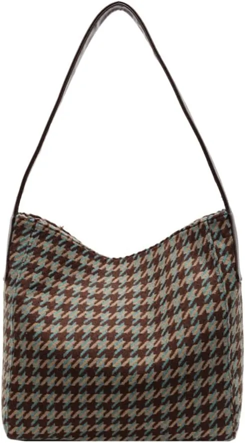 Tartan Plaid Purse Tote Bag for Women Slouchy Hobo Shoulder Bags Crossbody Purse Top-handle Tote Handbag