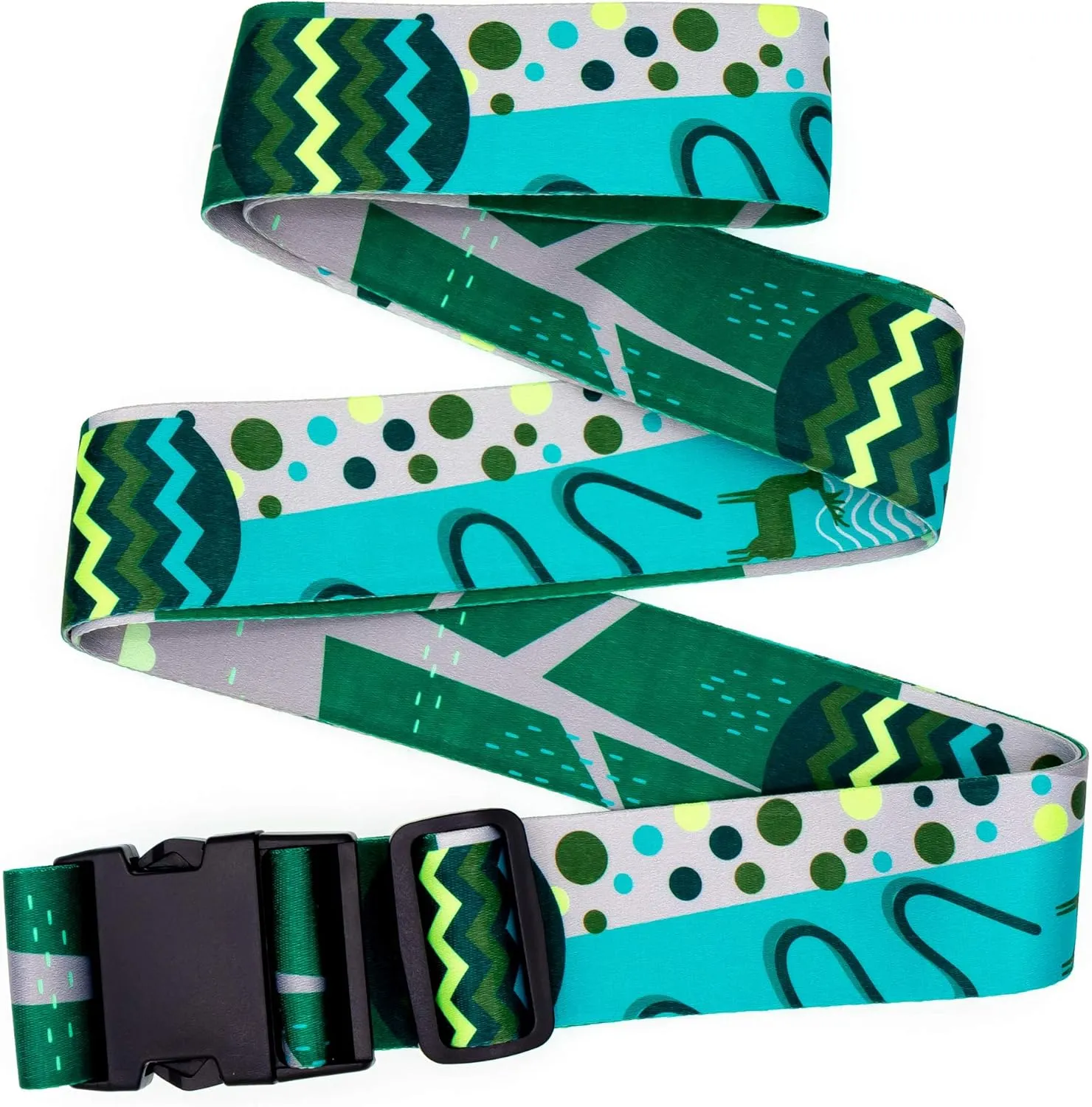 Teeoff Luggage Straps Suitcase Belts Travel Bag Accessories Adjustable 220CM (Geometric Deer - 2 Pack)