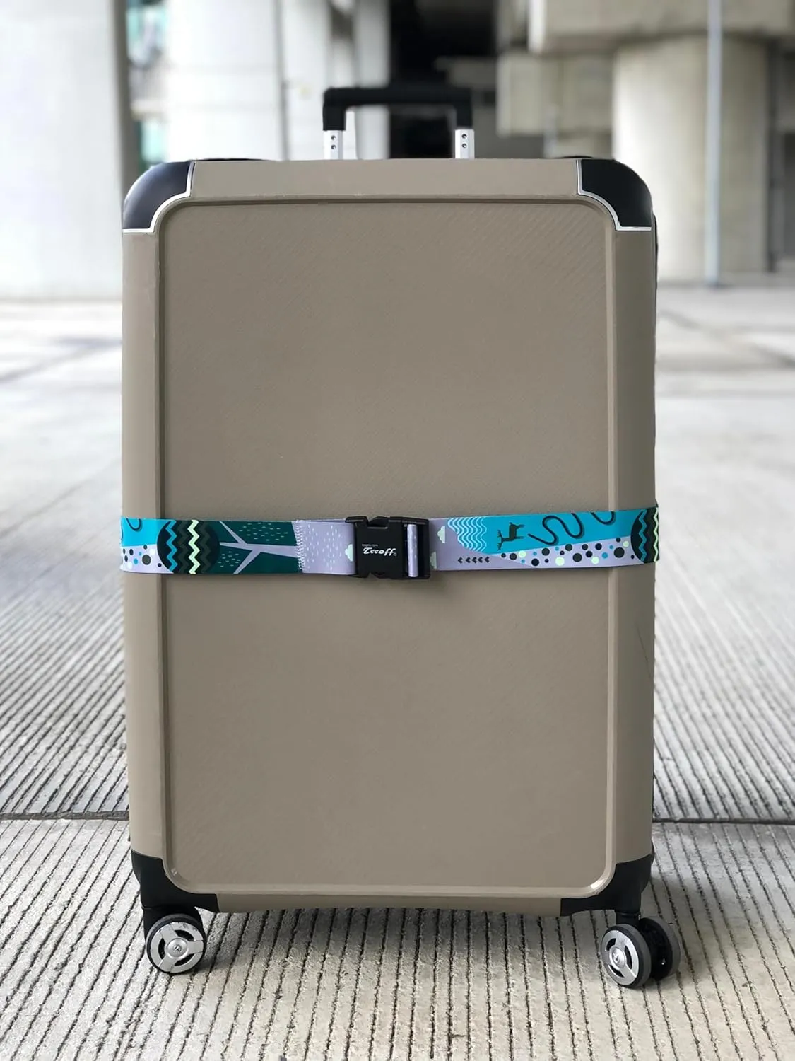 Teeoff Luggage Straps Suitcase Belts Travel Bag Accessories Adjustable 220CM (Geometric Deer - 2 Pack)