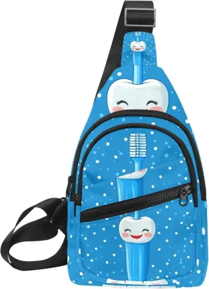 teeth toothpaste (2) Chest Bag Daypack Crossbody for Travel Sport Running Hiking