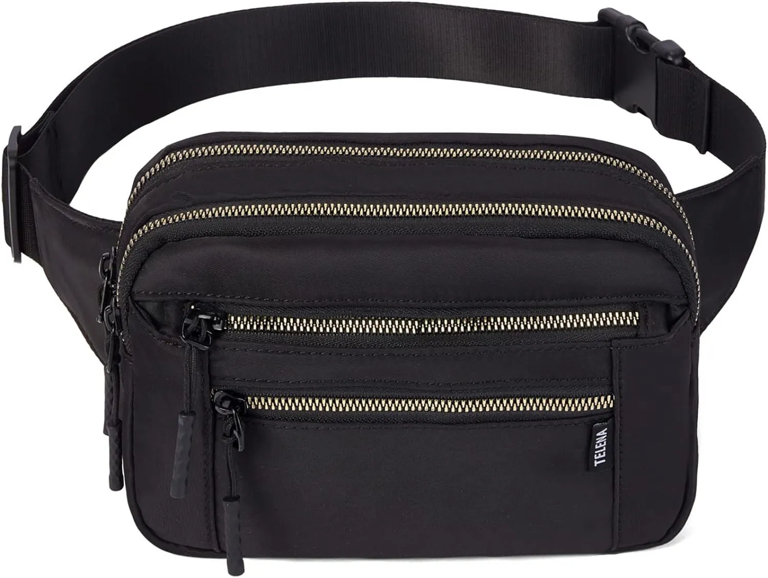 Telena Belt Bag for Women Fanny Pack Cross Body Bag Fashion Waist Pack with Adjustable Strap Black