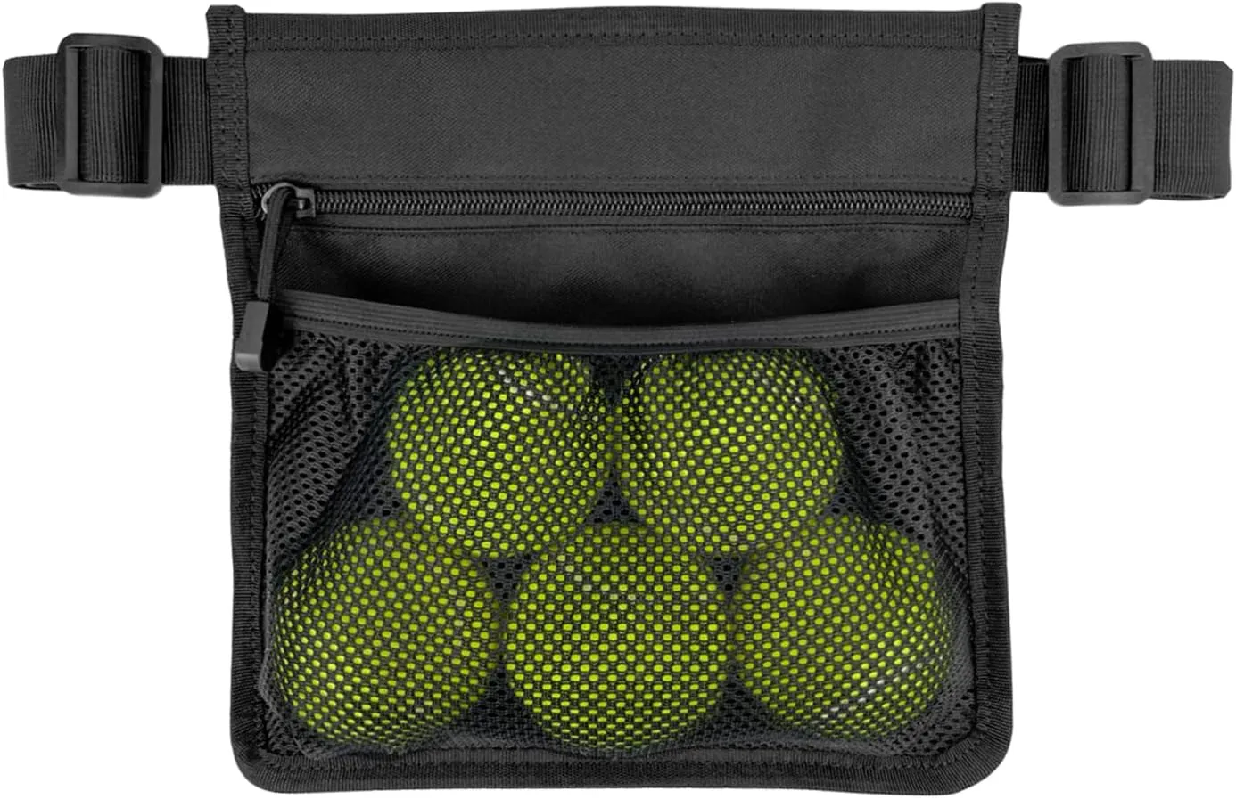Tennis Ball Band Holder Sweatproof Pickleball Tennis Ball Holder Waist Dual-Adjustable Pickleball Ball Pouch Holding 4 Balls Ideal Tennis Accessories & Gifts for Enthusiast, Coach, Referee